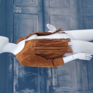 Forever 21 Genuine Pigskin Leather w/Tassled Suede Across the Chest